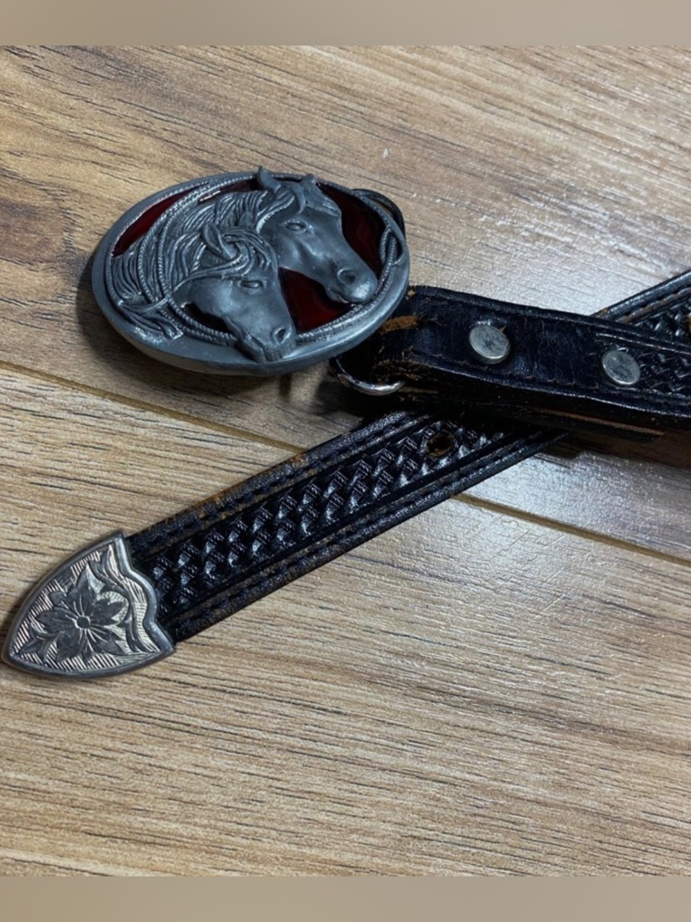 Women’s Vintage 1986 Siskiyou Buckle & Leather & Horse Hair Belt